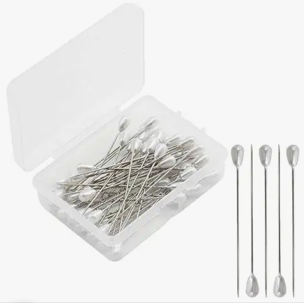 Pearl-Head Steel Dressmaker Pins - White Pack